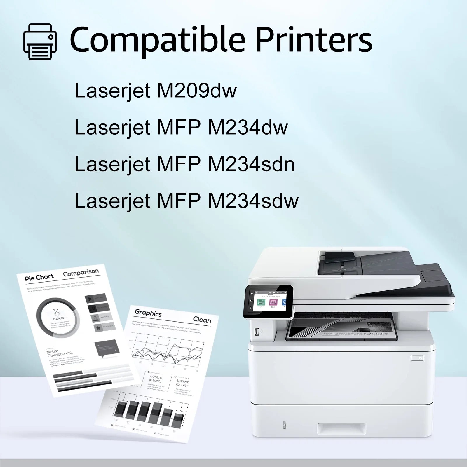 for M234sdw Laserjet (No Replacement M234sdn M209dw Black M234dw 8 GREENCYCLE Toner Cartridge Chip) MFP with W1340A Compatible HP 134A Printer HP