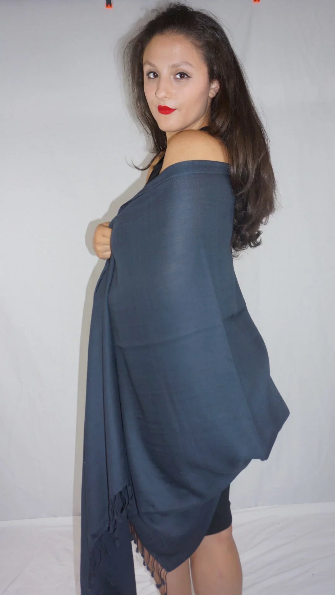 Shawl/Cashmere Shawl) Shawl/Shawls/Scarf/Scarves/Wrap/Stole/Muffler/Cape/Ruana/Blanket/Throw/Pashmina Regular Charcoal (Dark Scarf/Wool/Silk