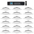 Package Amp Ceiling Speakers+6-Zone Office/Restaurant w/(18) drop Tile Audio JBL