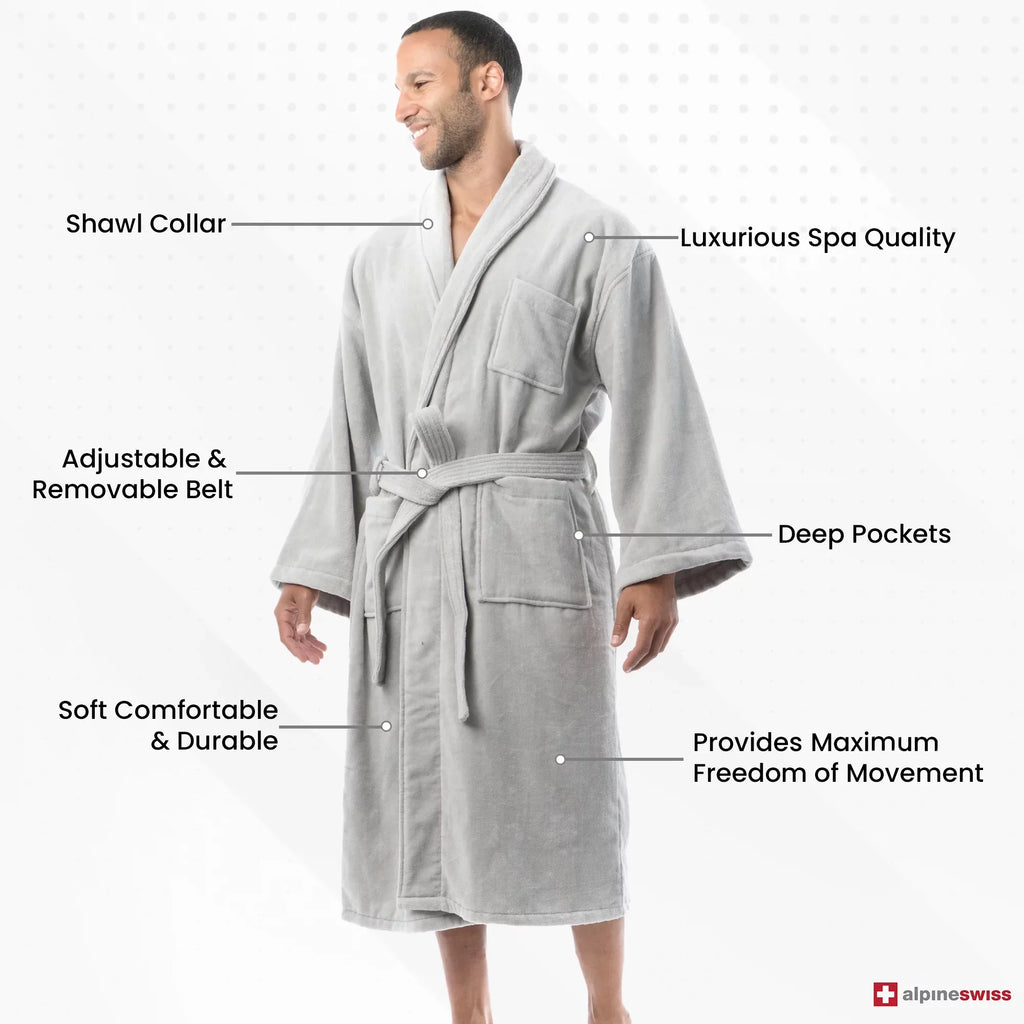 Absorbent Bathrobe Men Pure Alpine Hotel Terry Spa Super material Swiss Robe Cotton