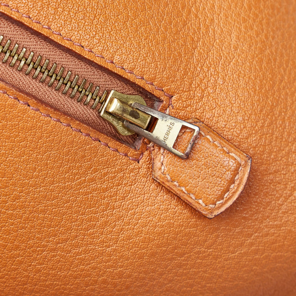 Calf Pre-Owned Galop Unisex Authenticated Tote Hermès (Good) Brown Leather Bag