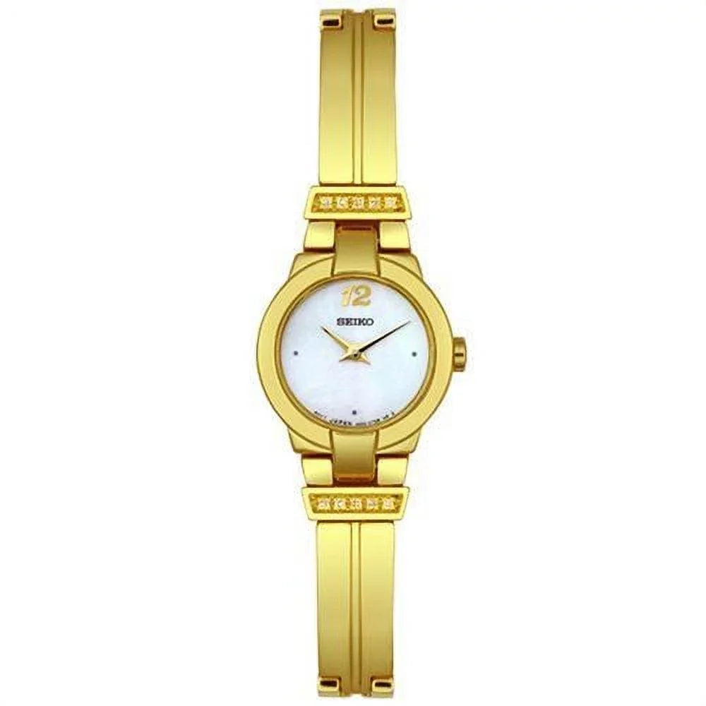 Diamond Women's Seiko SUJD38 Gold-Tone Watch Steel Stainless