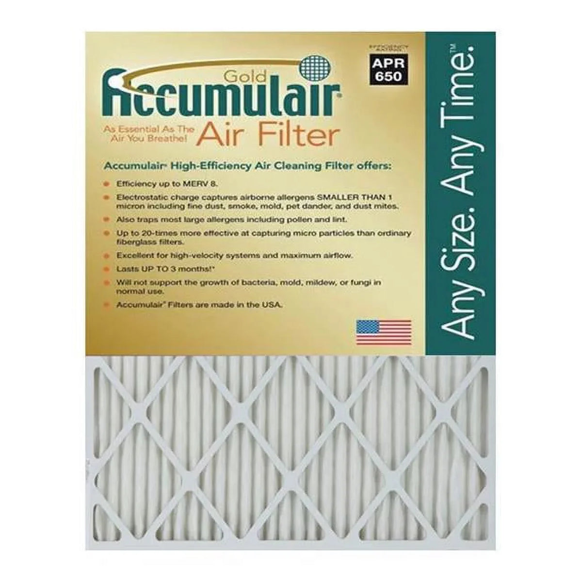 Gold Pack In. Filter- Of 4 FB25X25N Accumulair 1