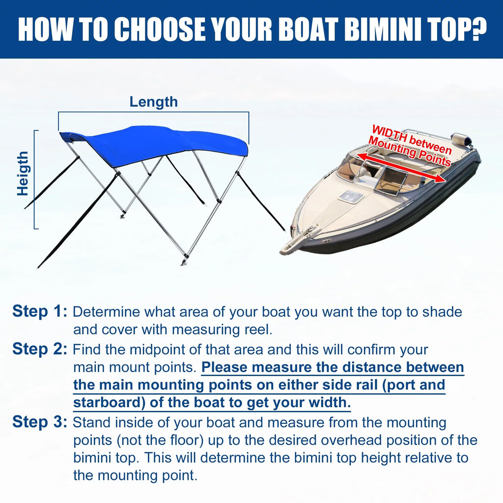 Blue 46"Hx61"-66"W 6"L Deck Stainless Bow Steel Bargains Top Unique x Bimini Hinges 600D 3