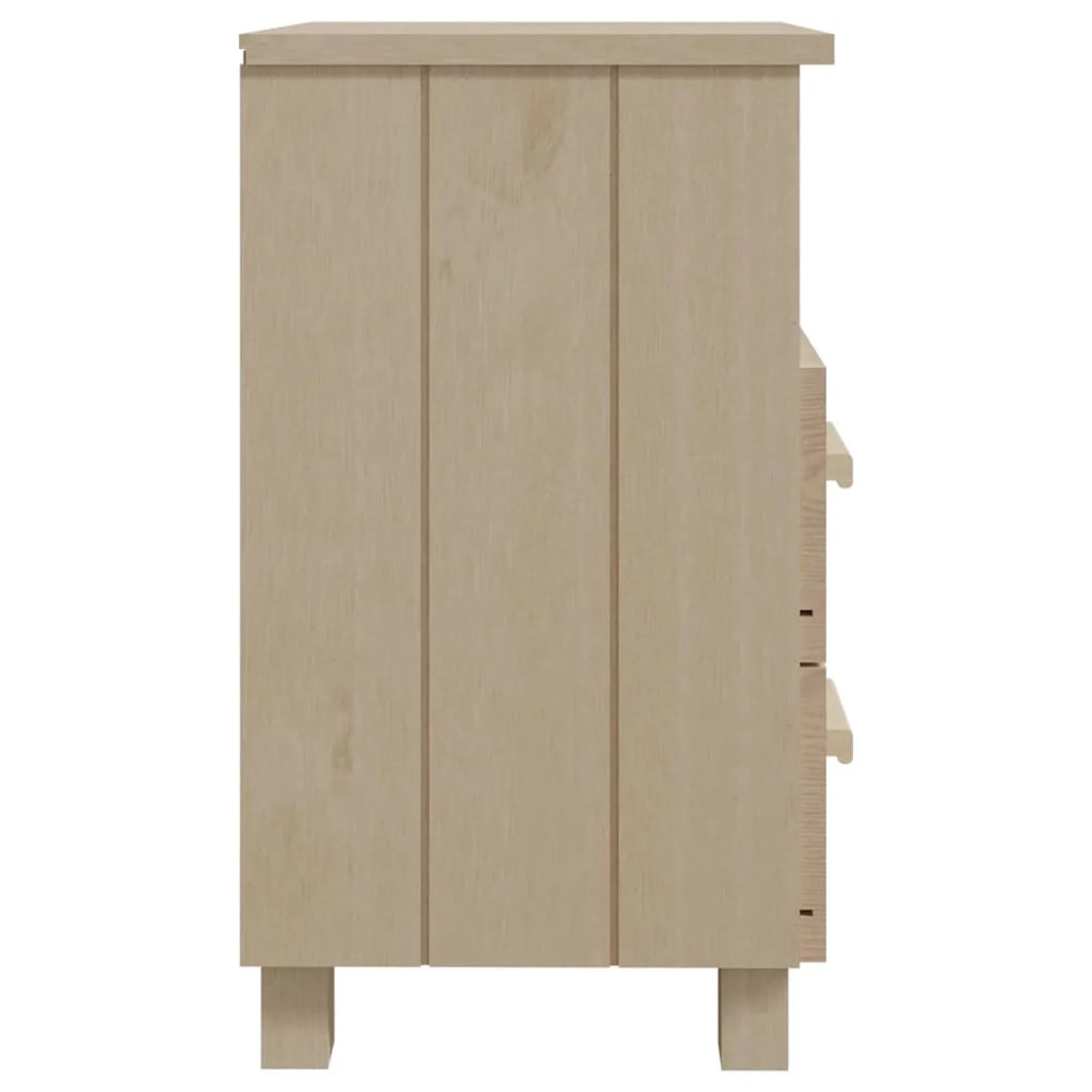 Solid Wood Cabinet Honey Htovila 15.7"x13.8"x24.4" HAMAR Brown Bedside Pine