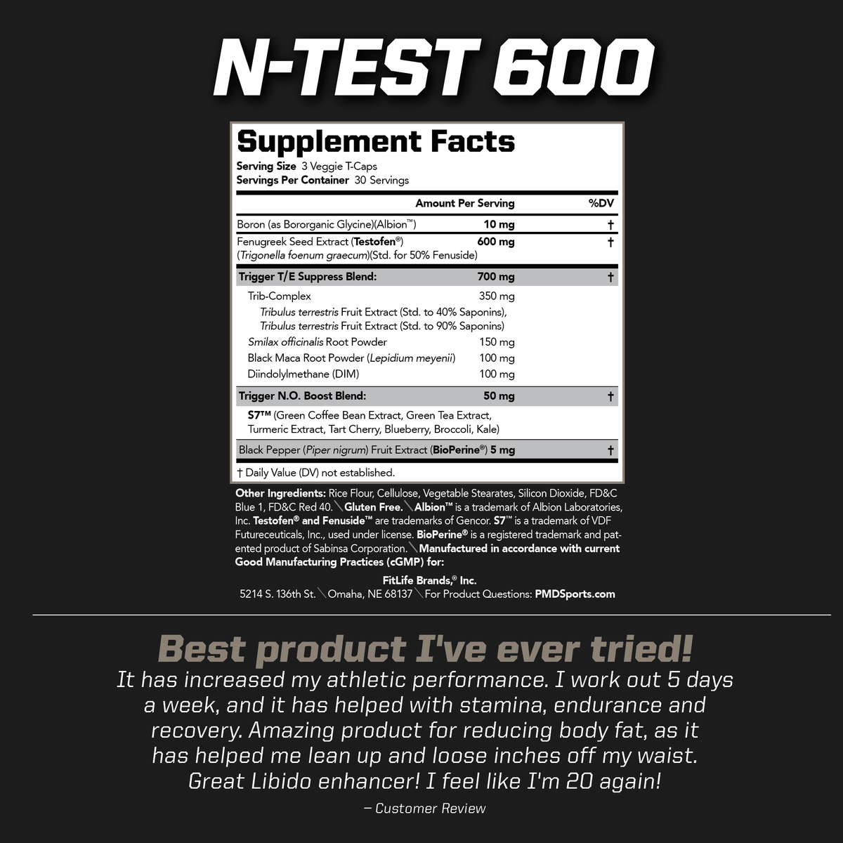 Training Powerful Boost And - Testosterone Testofen Strength Muscle Lean - Bodybuilding Booster - Test Advanced (90 - Sports and And Men 600 Strong Gains N-Test PMD for With Veggie-Caps)) Growth