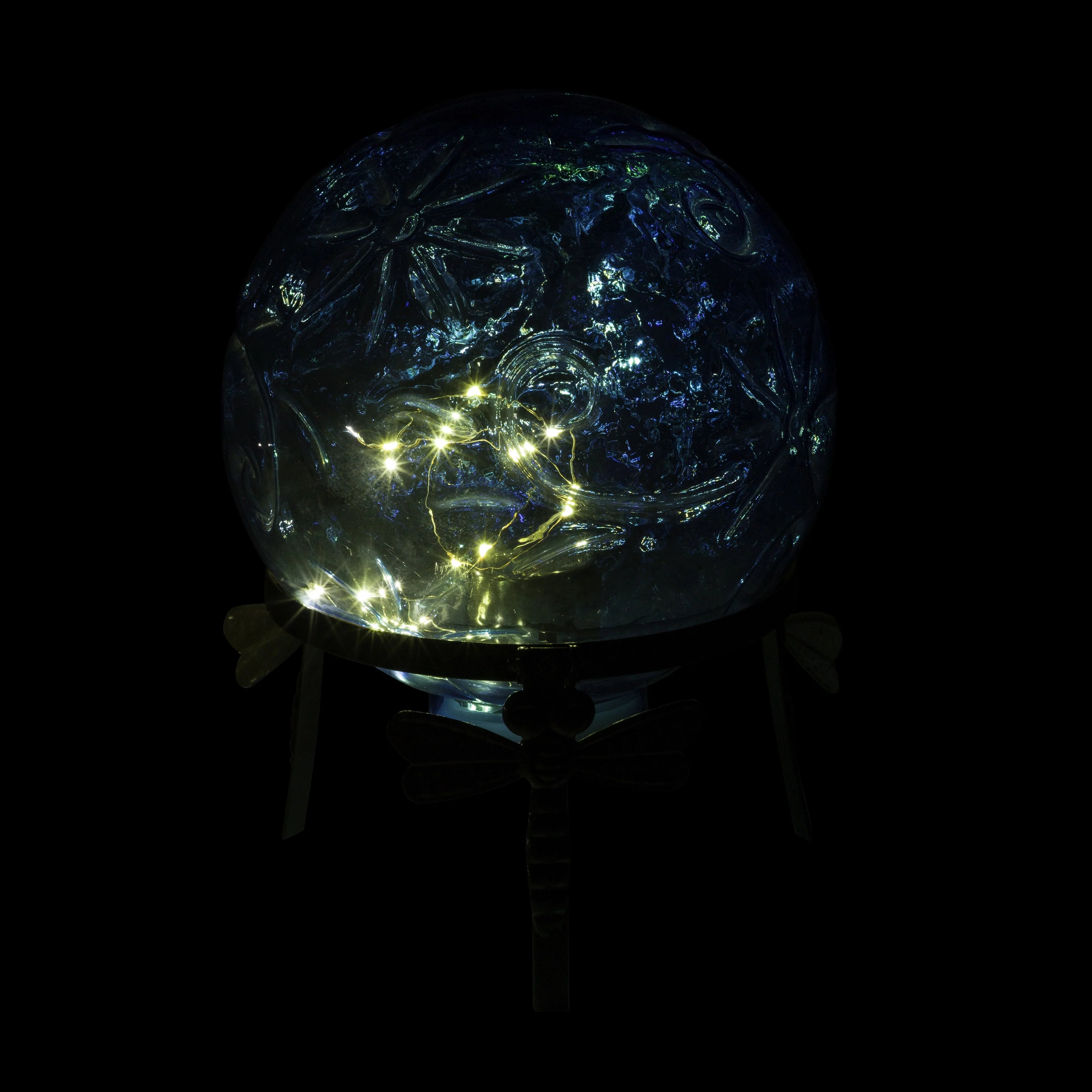 L Light-up Globe, 13" H Blue 10" x W Glass Corporation x Embossed 10" Alpine Gazing