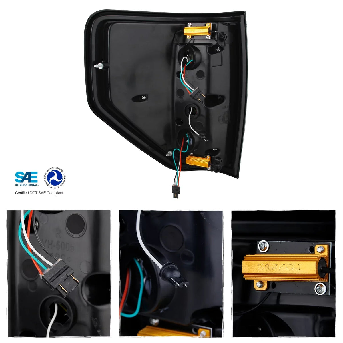 Ford [Full 2014 2008 2009 + 2013 Passenger LED] Driver - Tail Black 2012 AKKON Fit 2010 F150 Lights 2011