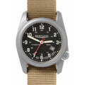 Watch Classic Original Titanium Nylon Analog A-2T - 12724 Black Dial - Mens - Beige Strap