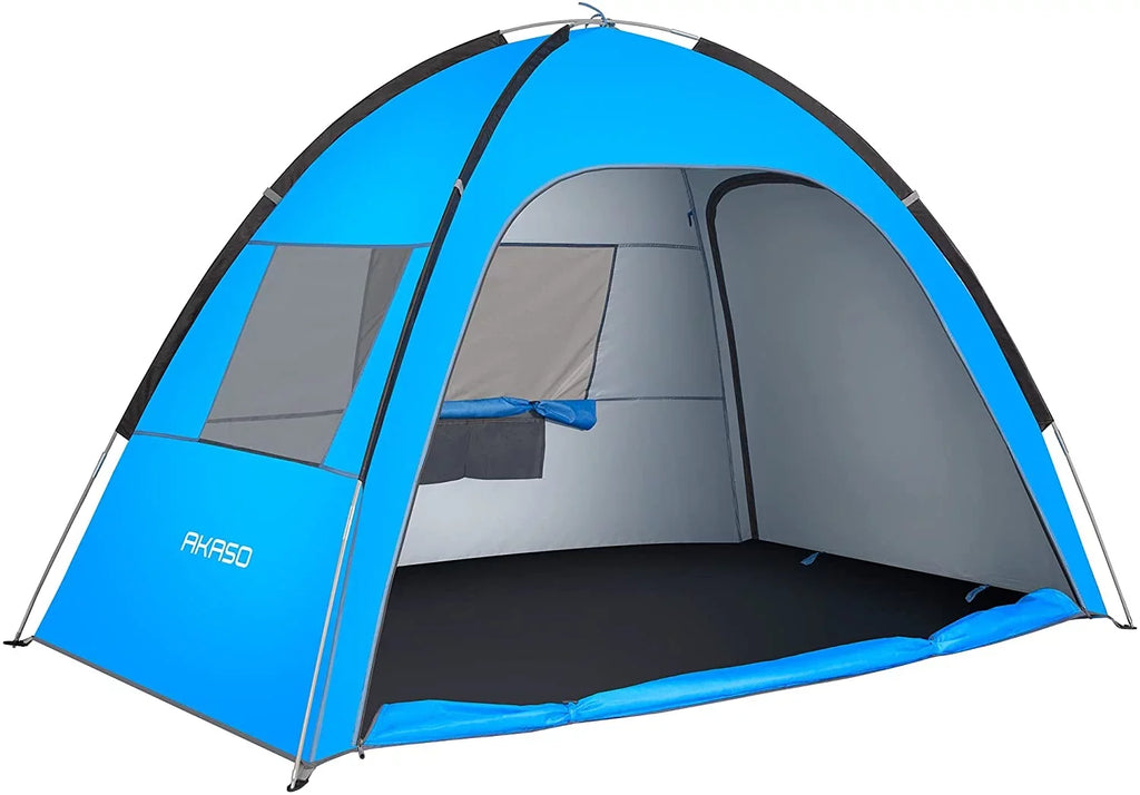 4.7' Assemble Person, for Beach Beach Tent, Tent x 7.4' UPF 3-4 AKASO 50+ Blue