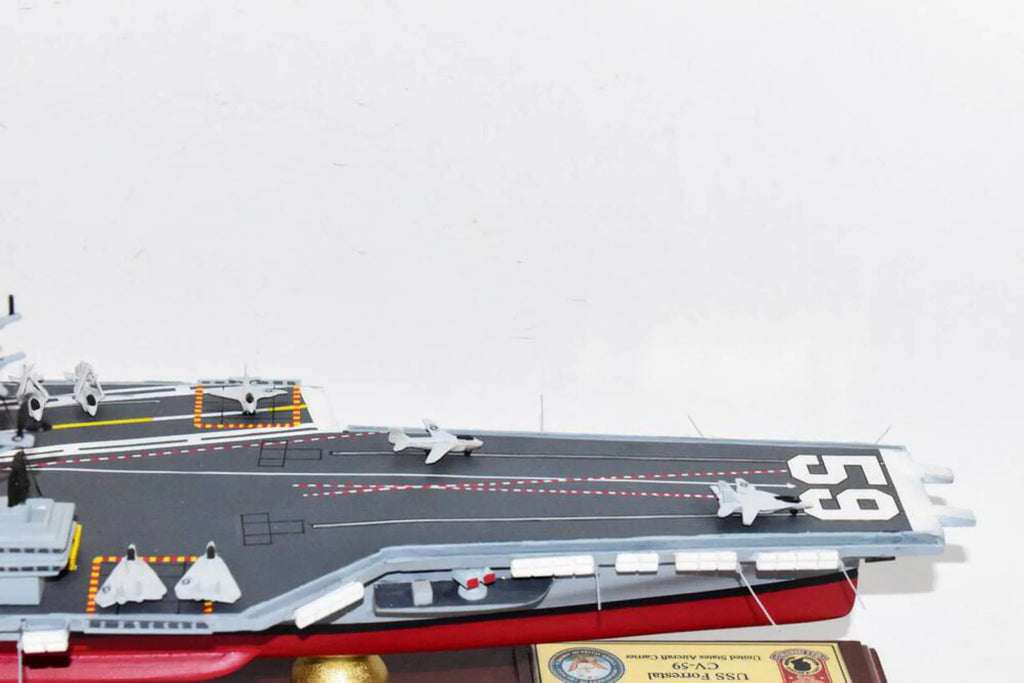 USS Model,Forrestal Aircraft Model,Navy,Scale CV-59 Forrestal Class,Mahogany Carrier