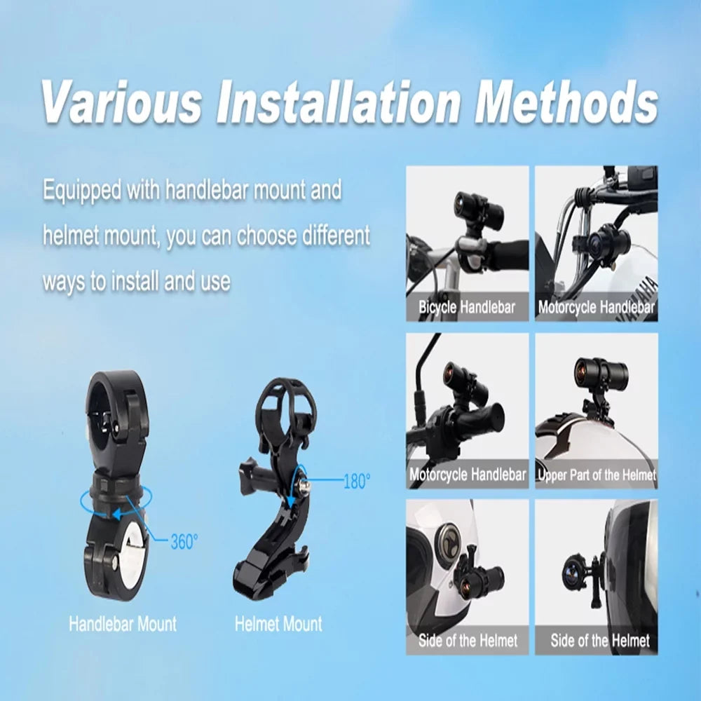 Cam WDR, Waterproof Camera, Bike Motorcycle Dash WiFi 170° Angle Camera, Super movable Night Action Recording Wide VSYSTO 2K Motorcycle Helmet Loop Lens, Vision
