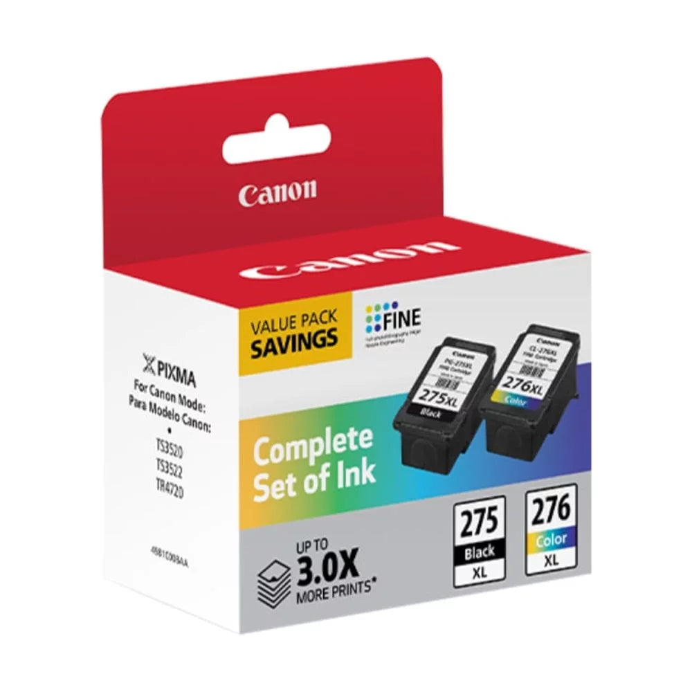 PG-275 Ink Canon XL Cartridge High-Yield Pack, Black/Tri-Color, XL/CL-276 Value 4981C008