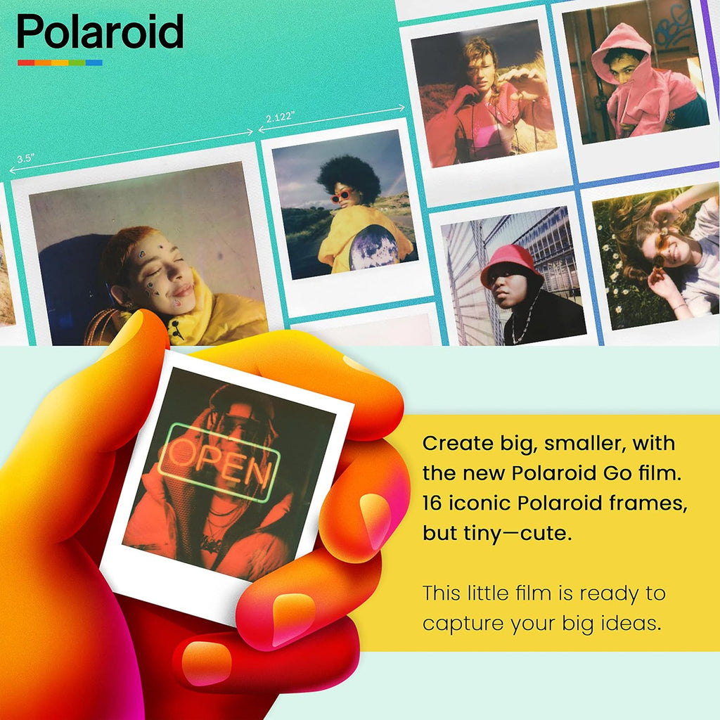 Polaroid Go Generation 2 Instant Film mini Camera (Black) Bundled with Polaroid GO Color Film Double Pack, Hard Carrying Case, Lens Cleaning Cloth