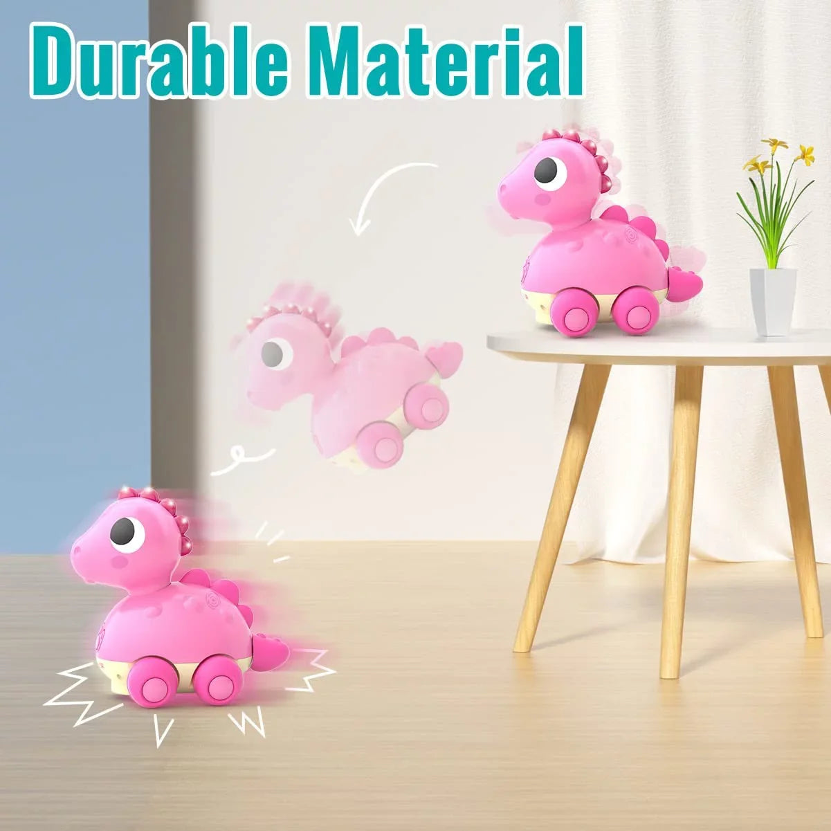 Light Musical Baby Old for Age Girl Toys 2 1 12 Toys 12-18 Months, 1 Crawling Musical - 18 Infant 3 Girl, to for Baby Year Toys to Toys Go Baby Toys Gifts for Pink Touch Months for 2, Toy & Dinosaur