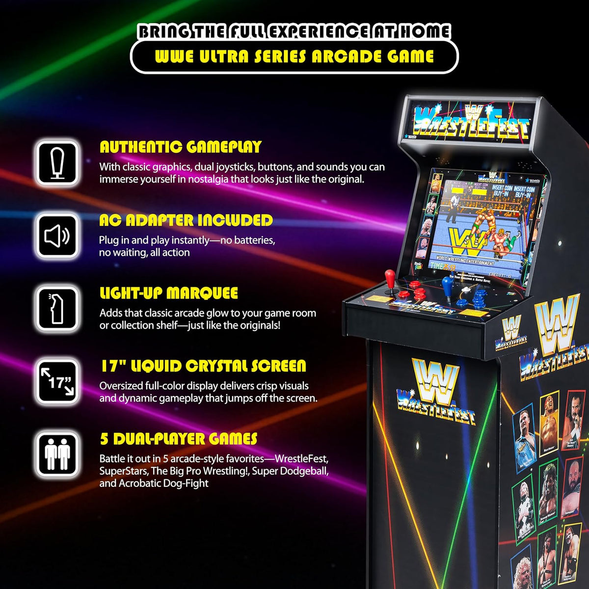 Arcade Classics WWE Ultra Series Game Machine with 5 Games