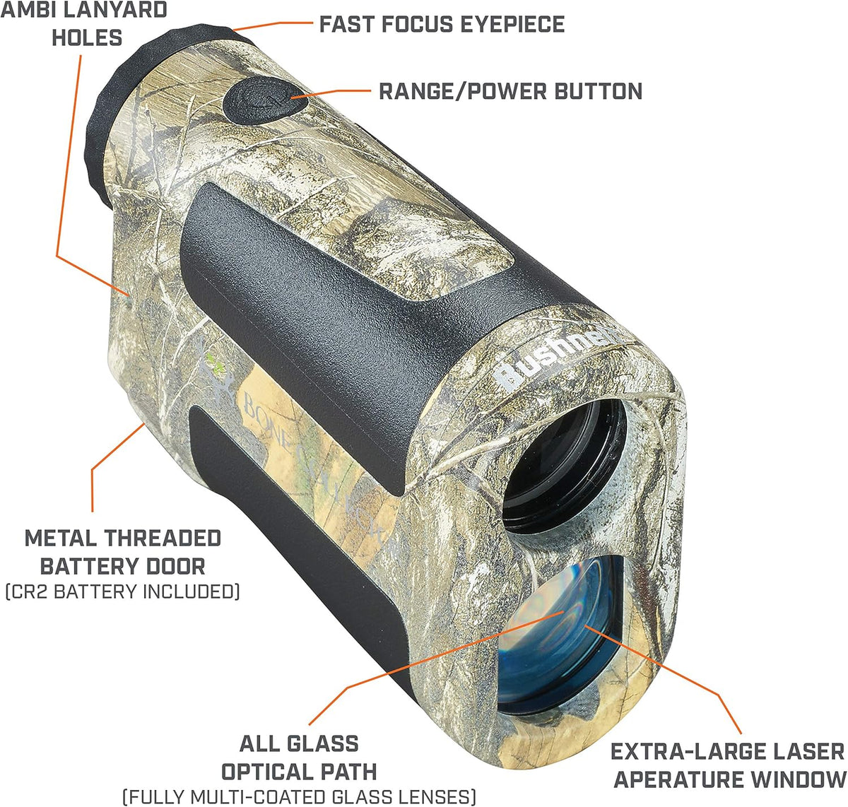 Bushnell BoneCollector 850 Laser Rangefinder, Hunting Laser Range Finder in Realtree Edge