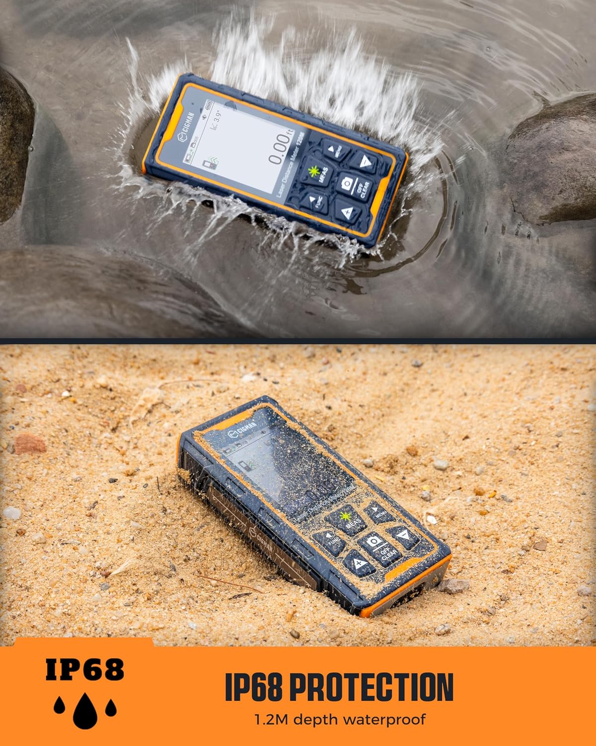 CIGMAN Green-Beam Laser Measuring Tool, 393ft Outdoor Laser Measure