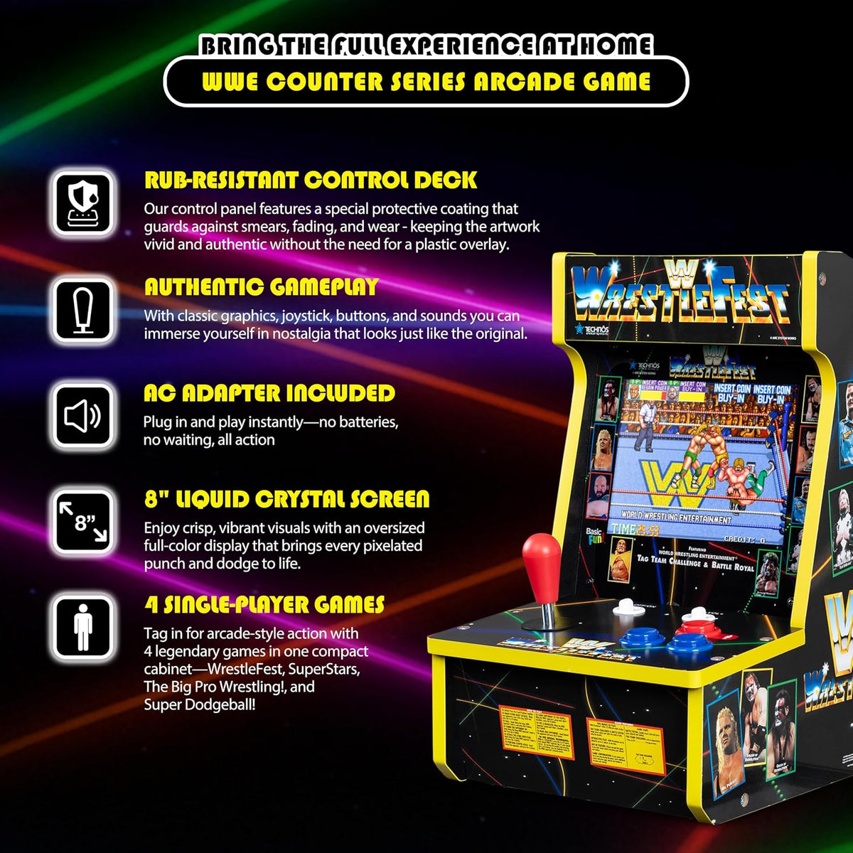 Arcade Classics WWE Counter Series Game Machine with 4 Games