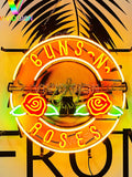 Queen Sense 17"x17" Pinball Machine Gun N Rose Neon Sign Light Lamp with HD Vivid Printing Tech Artwork A120PBMGRVVD