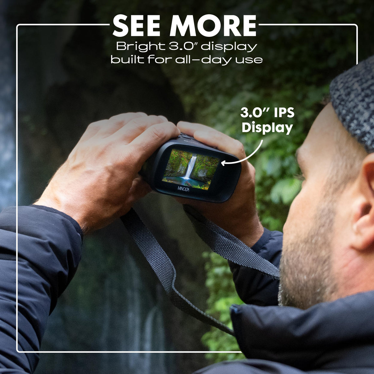 Minolta MNDM10B 10x25 Digital Night Vision Monocular with 4K Ultra HD Camer