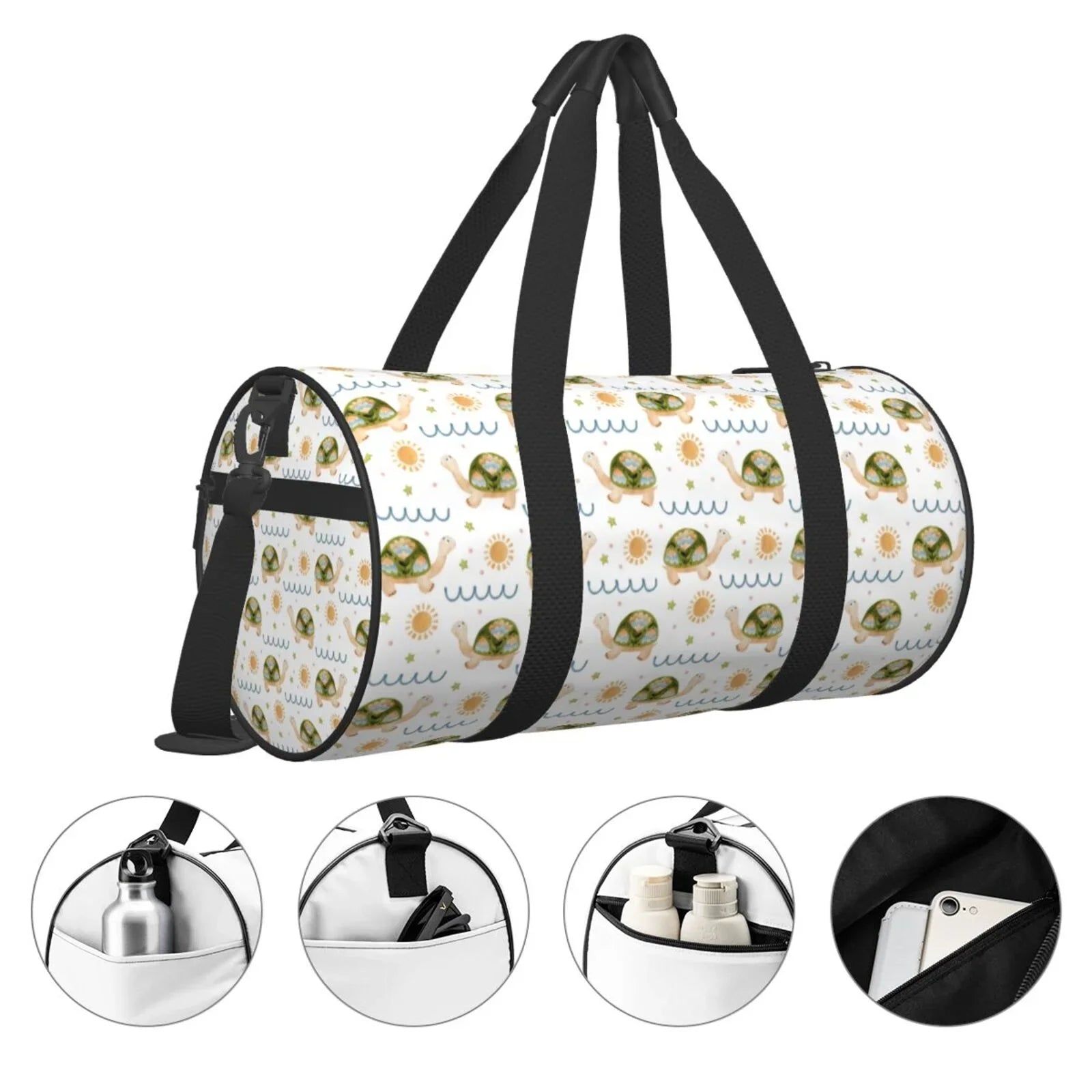 Turtle and Large Coaee Sea Sun Bag in Bag Basking Bag Capacity Sports Waterproof the with Pocket Travel Cylinder Gym Luggage Compartment
