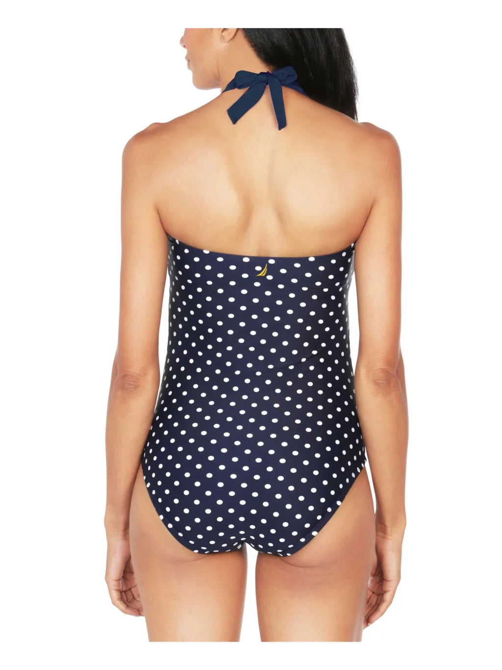 Fixed Sweetheart Stretch Coverage M Dot Tummy Navy Control Tie Cups Swimsuit Moderate NAUTICA Polka Piece One Women's