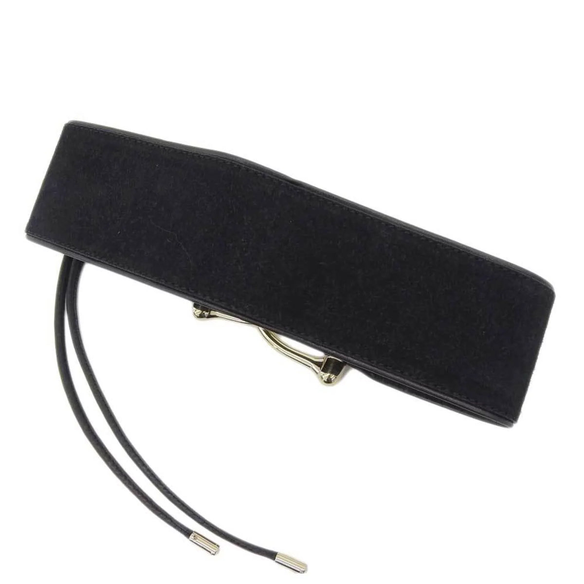 wide belt suede (Good) fittings Pre-Owned Gucci XS waist black GUCCI gold metal