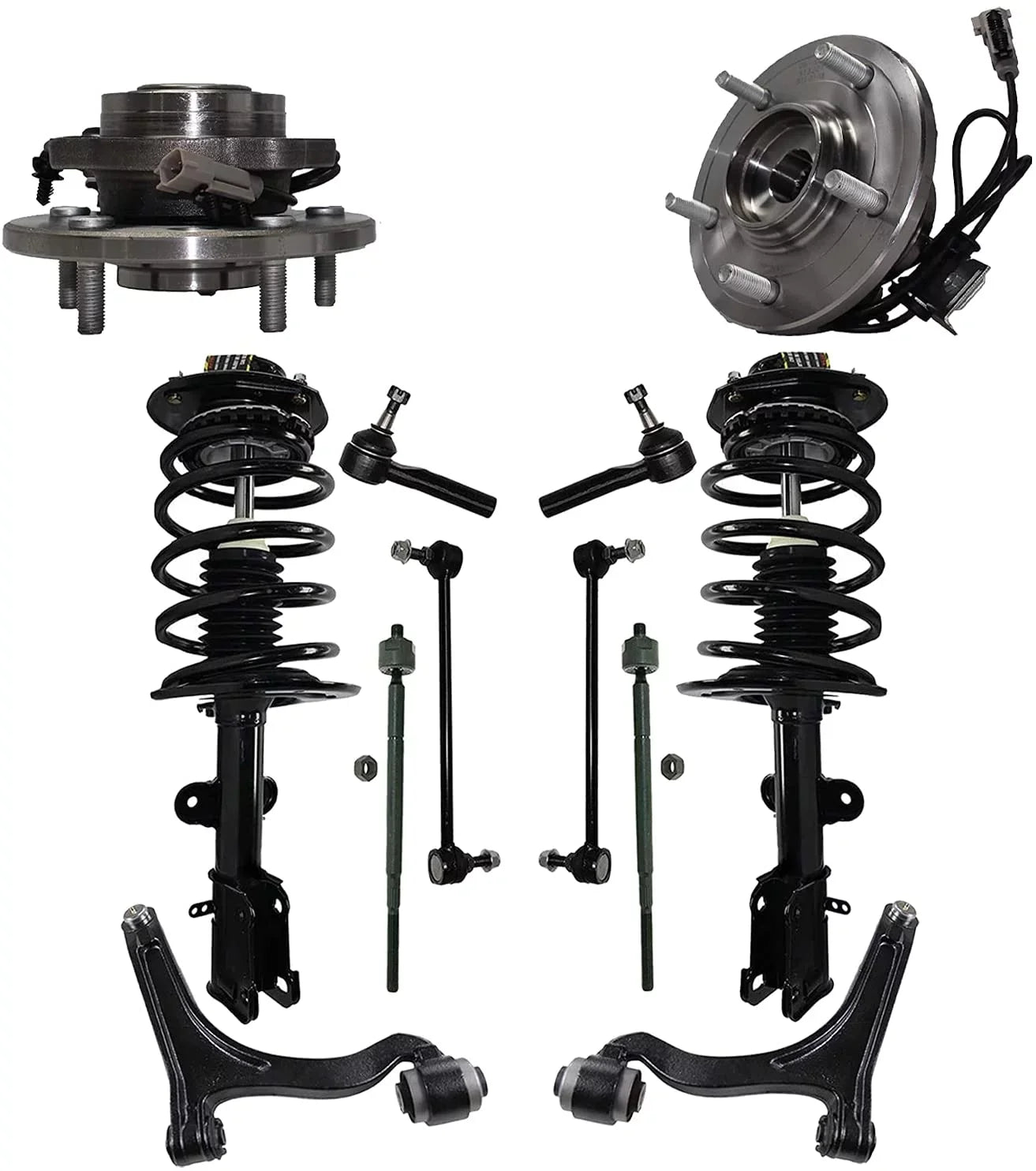 Wheel Sway Front Bearing Links, Chrysler Control Replacement Lower Detroit Joints, 2004 Arm Replacement Struts, Bar Pacifica 2006 - w/Ball Axle 2005 12pc Inner Tierods, End Outer Hubs for