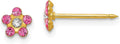 Inverness Borealis Crystal Gold 5mm Yellow 14k Flower Solid - Earrings Rose/Aurora