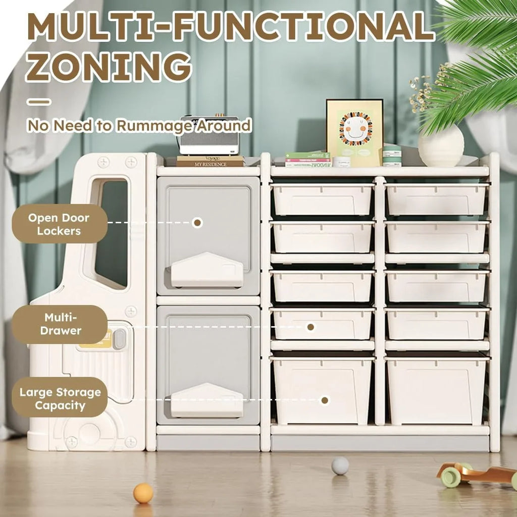 and Pull-Out + Multi-Functional Toy Toy and Closed Cab Drawer Playroom Box RUNFAYBIU Organizer Bedroom Nursery. Boxes Organizer Cabinet (10 and Children's Organizer for 2 Bookshelf