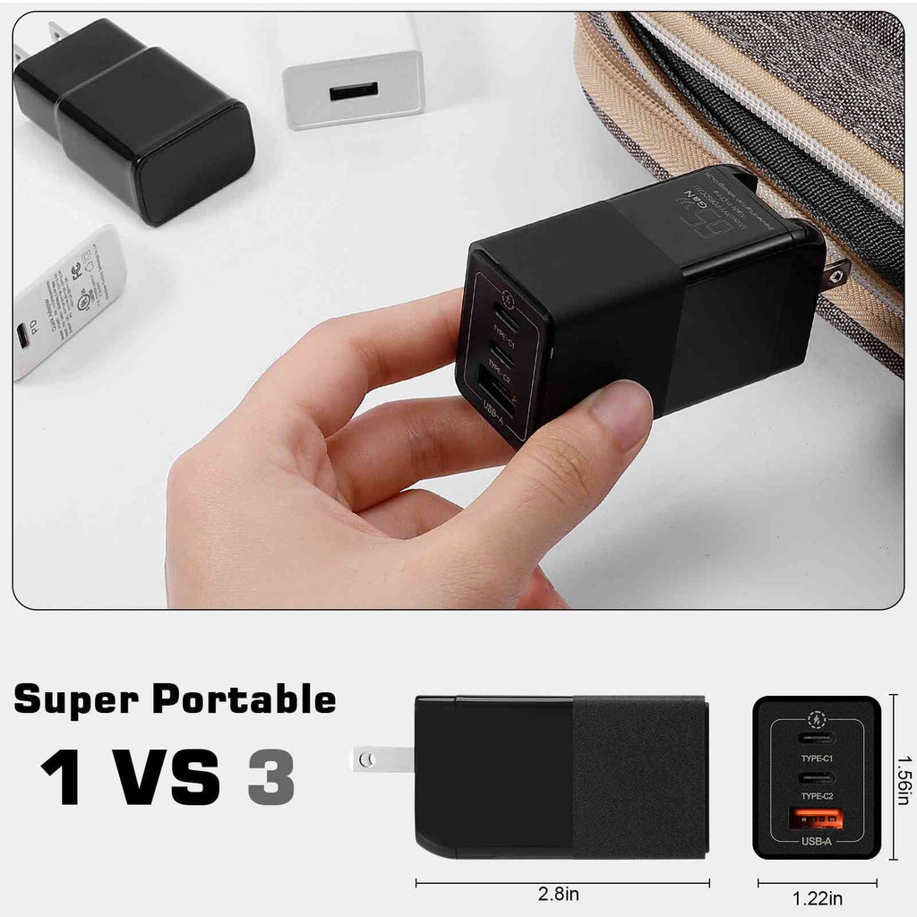 & Fast Ace, Google MacBook, with 5G/A91/K5/Reno Pixel, Galaxy, 3 Ports Charger Dual Travel USB Oppo Youth/Reno3 Compatible Reno3 Samsung UrbanX with USB-C 65W Deck Steam iPhone, High-Speed Charging