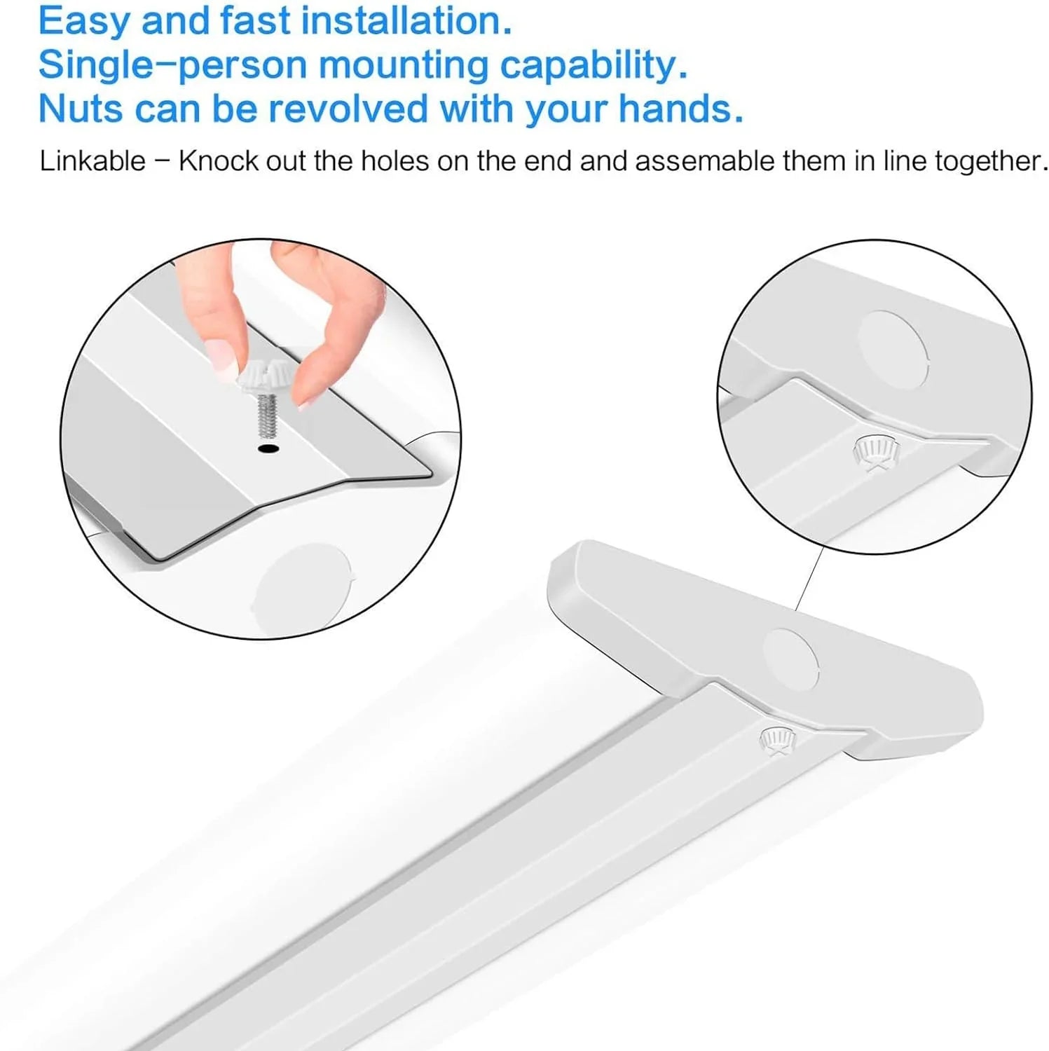 Slim Garage Lights, Office 4 Shop LED Foot 110W Wraparound T8 Mount for 8 8FT Pack QCAI 5000K, Compact Fluorescent Ultra Grade 12500LM, Equiv.], Flush Warehouse, Light LED Commercial [6-lamp Strip
