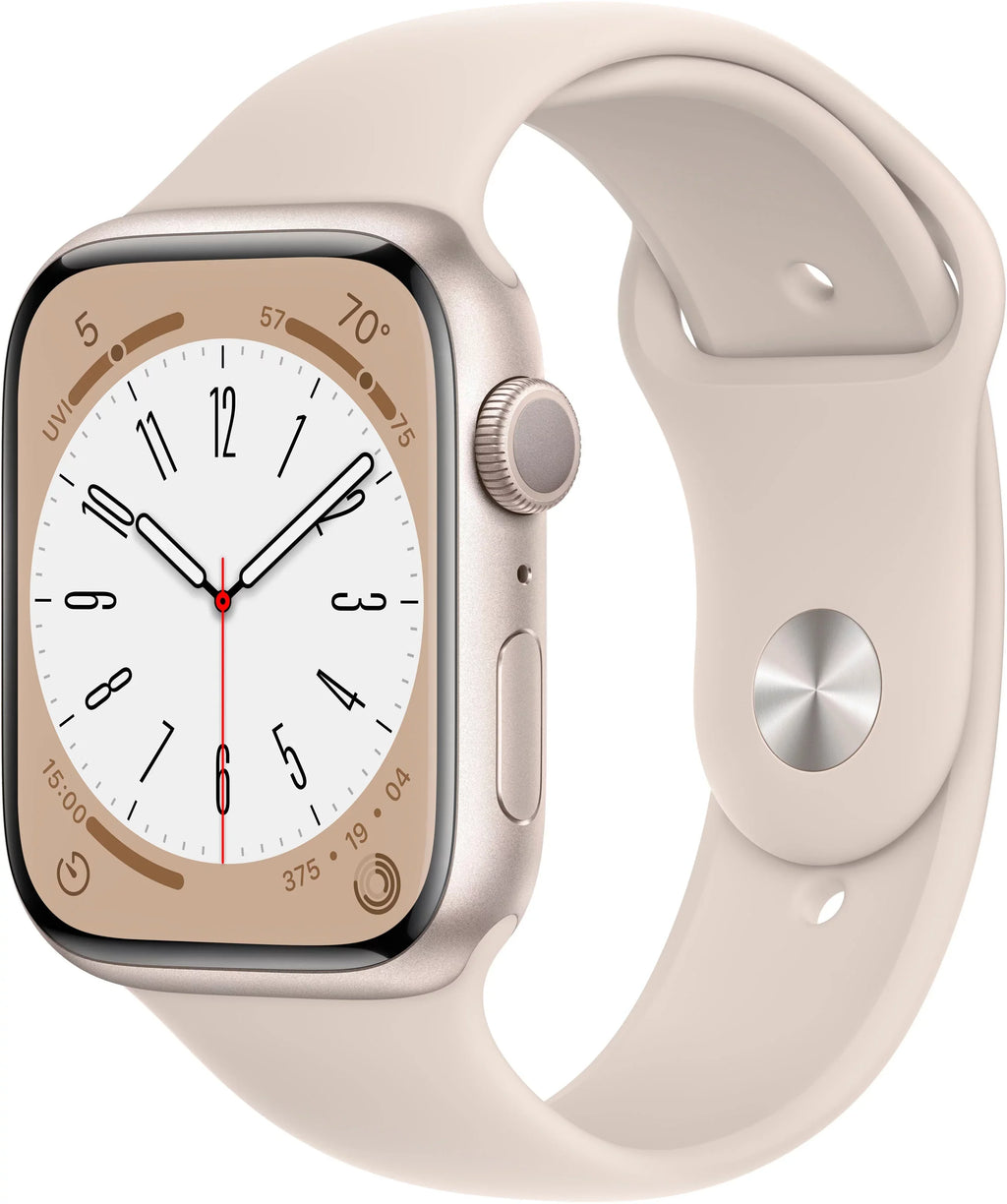Series Band Gen 8 Starlight Restored MNUP3LL/A (Refurbished) Sport 8 Apple Watch Starlight 45mm Aluminum