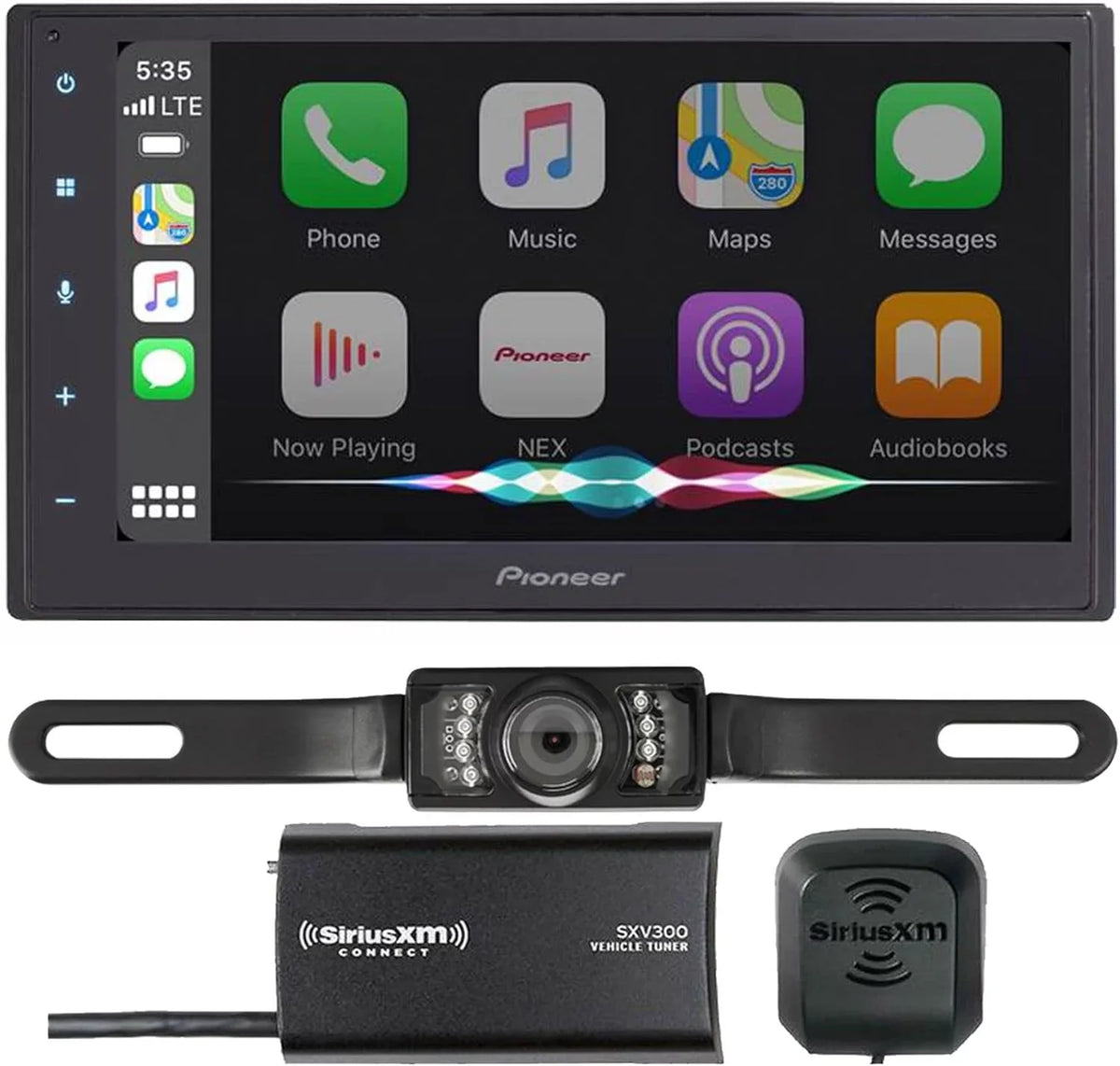 (1) SiriusXM + Bundled SXV300v1 Pioneer SV5130IR Multimedia Backup DMH-W2700NEX + with 6.8" Receiver Camera License Plate Style (1)