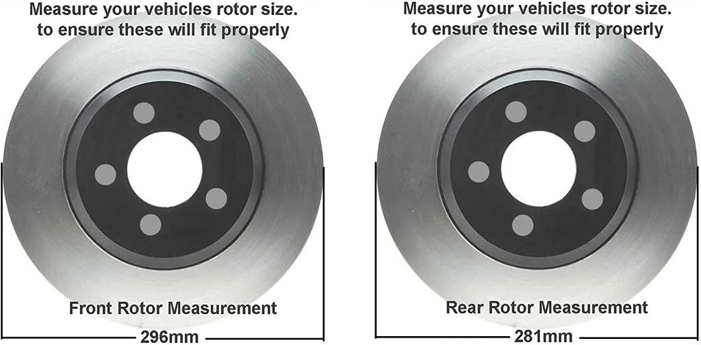 Axle Front Detroit 11.06" 2011 2017 2007 2008 Slotted Pads - 2014 Rotors Rear for Ceramic Brake 2012 2016 2006-2018 11.65" Brakes Toyota Drilled Rav4 2015 2010 Disc & and 2009 Kit 2013 Replacement