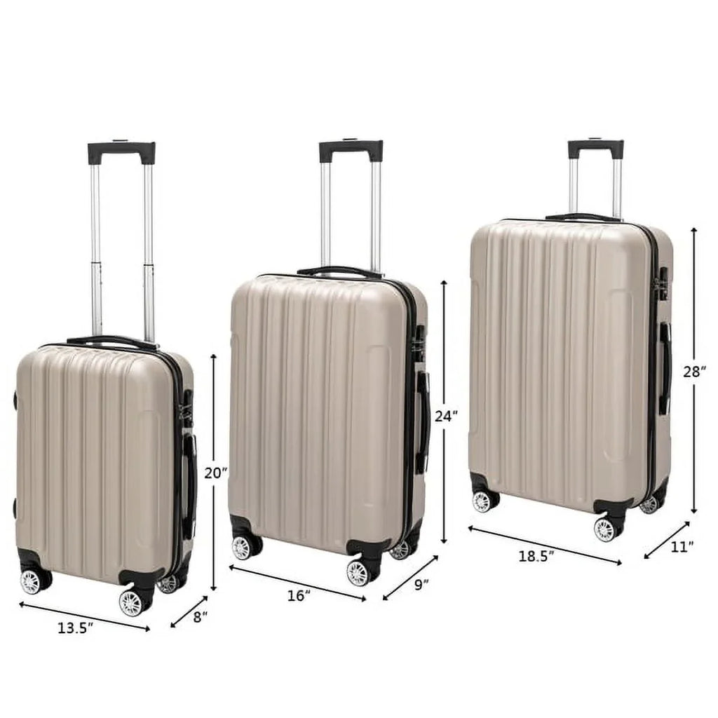 Set Wheels(20/24/28), Champagne Luggage Capri with Piece Spinner 3