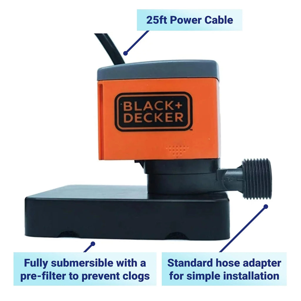Pump Cover 350 Submersible Black+Decker GPH Pool