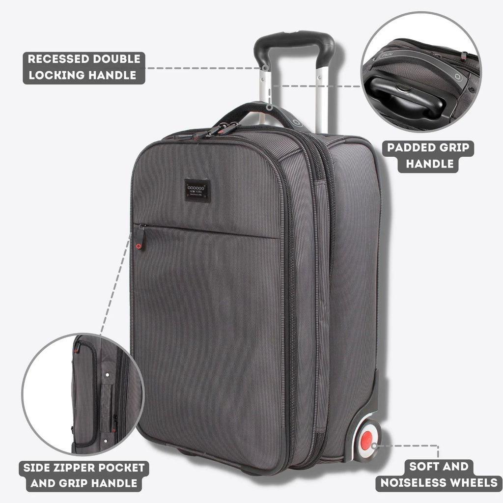 J Backpack Black Commute, World for Carry-on Rolling Travel and Business Bay