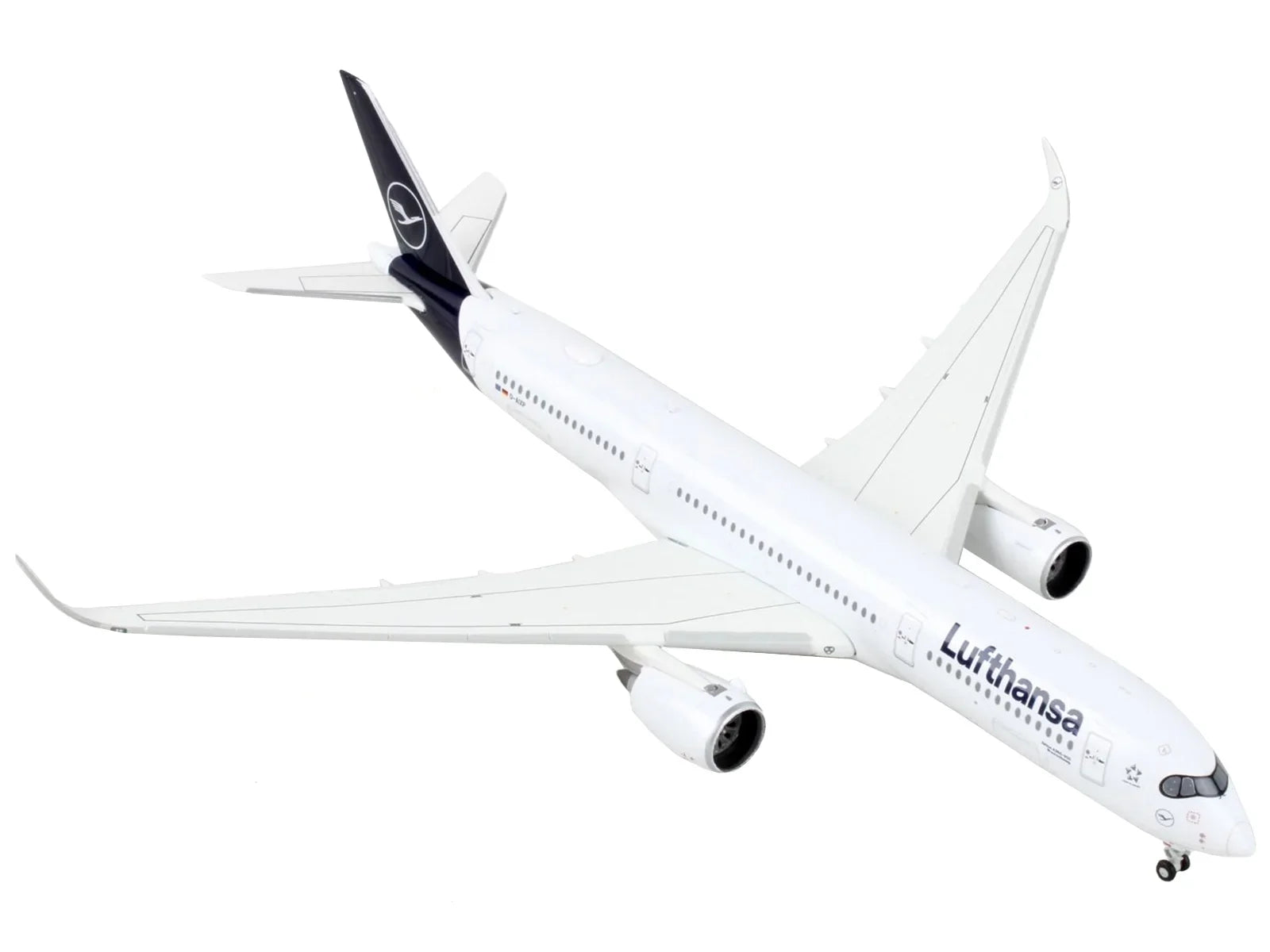 with Commercial Dark Airplane Model A350-900 Blue Aircraft "Lufthansa Airbus - Tail Diecast White 1/400 GeminiJets by D-AIXP"