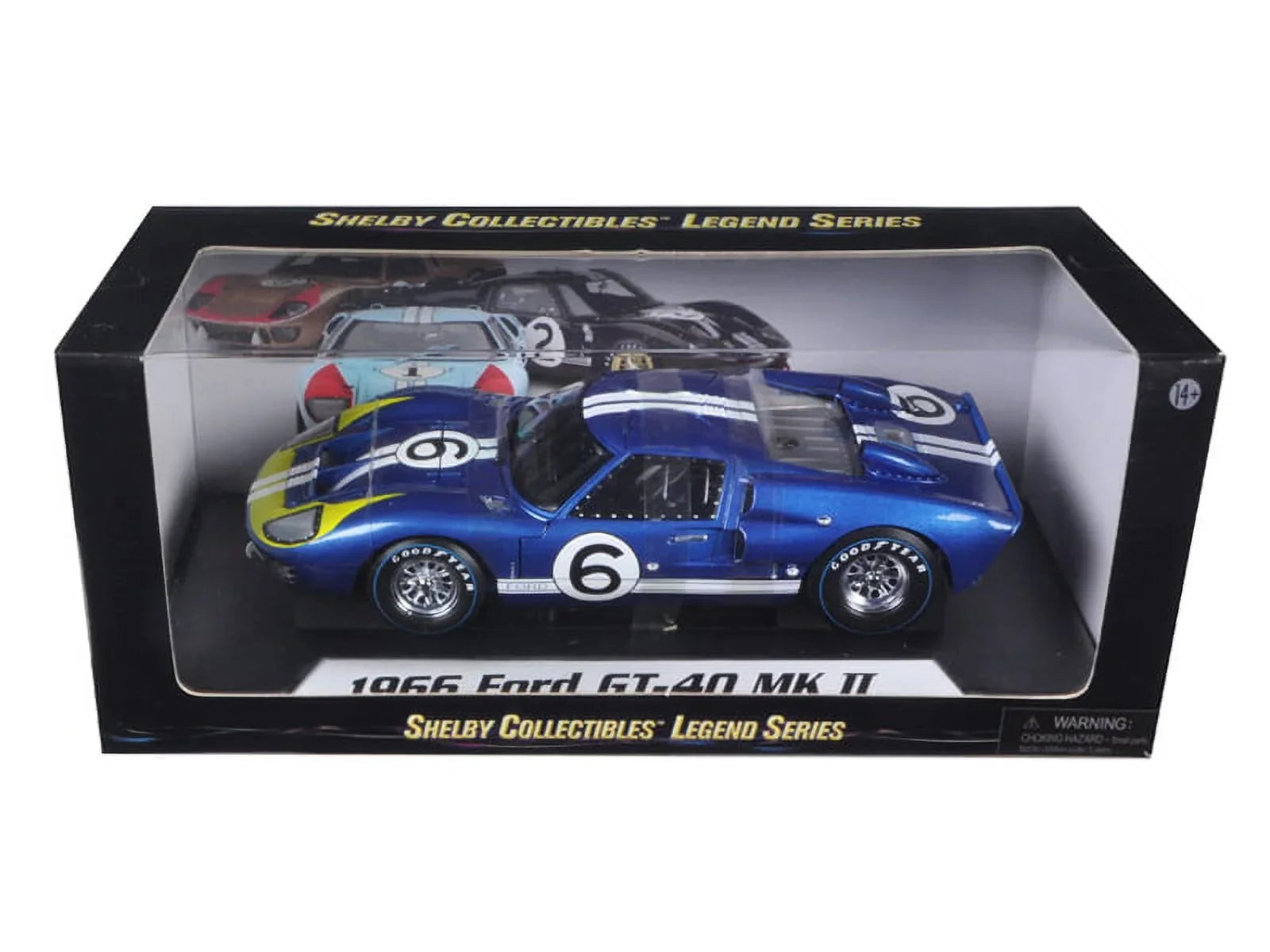Blue 2 GT-40 MK Model #6 Shelby Collectibles 1966 1/18 Diecast by Car Ford