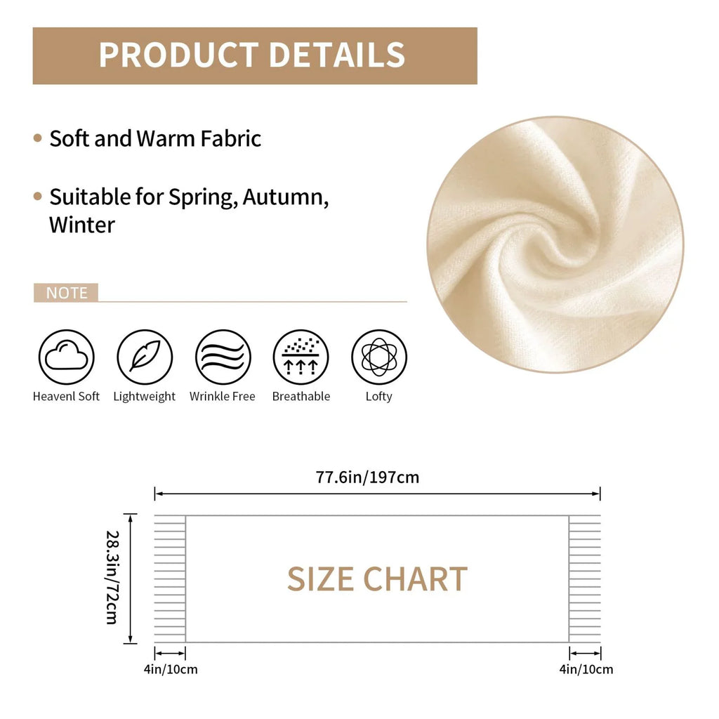 Bingfone Feel Gras Art Elegant Mardi Print Large Cashmere For Warm Women Scarves Wrap Winter Neon Gifts- Scarf Soft Shawl