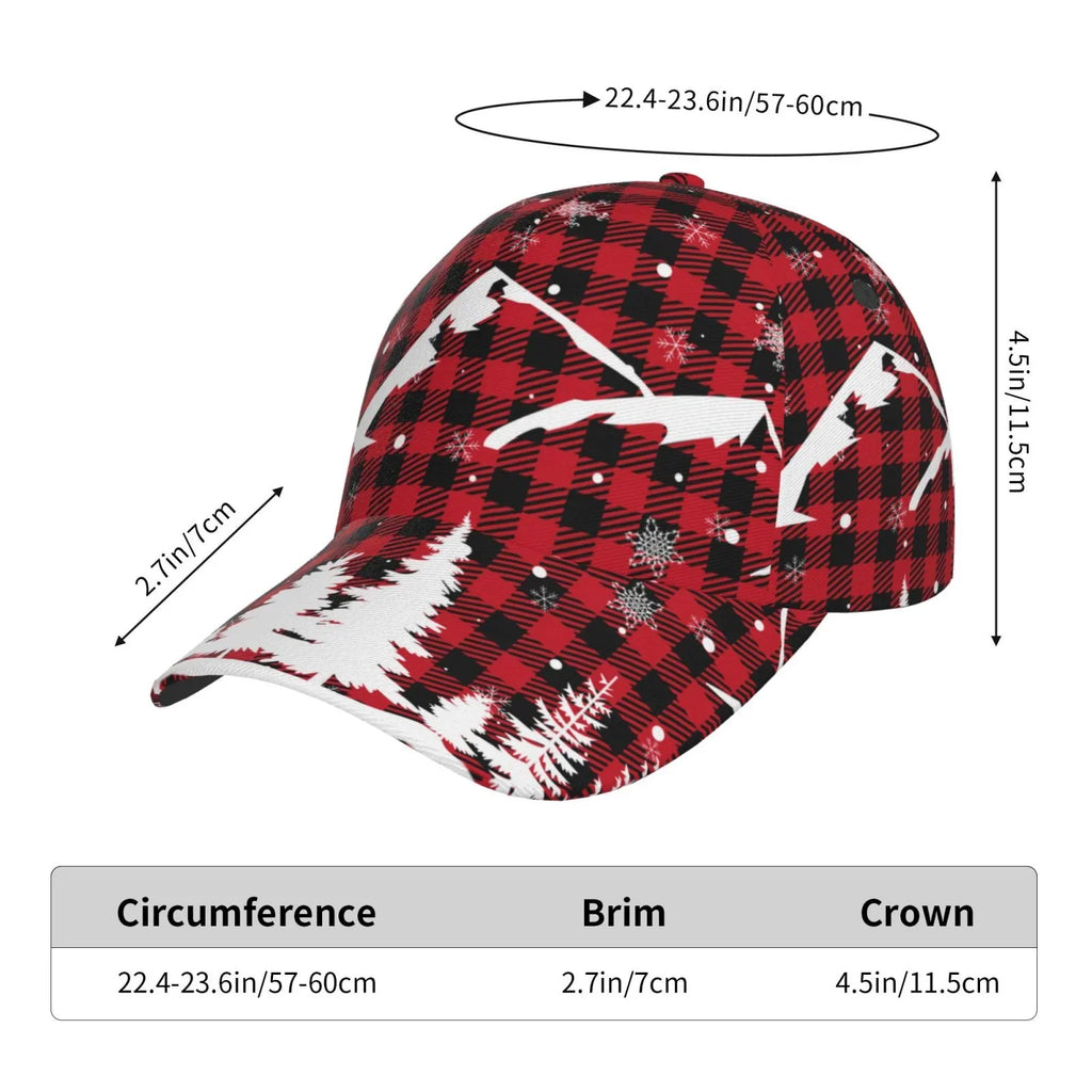 Hat(Christmas Size All Buffalo Dad Plaid) Running Baseball for and Activities Seasons Tree Workouts Outdoor Cap Adjustable Balery