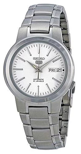 Steel SNKA01 Men's Stainless White Dial Seiko Watch Automatic 5