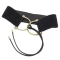 wide belt suede (Good) fittings Pre-Owned Gucci XS waist black GUCCI gold metal