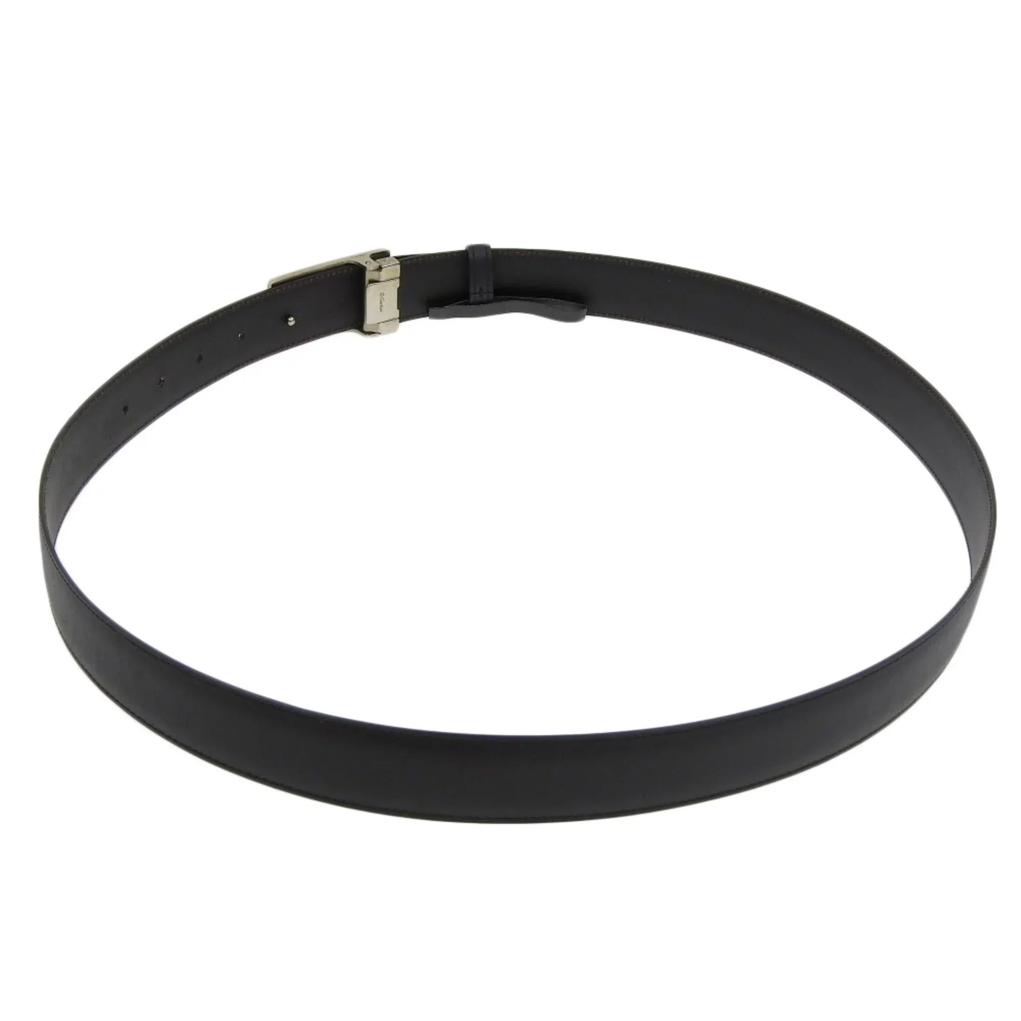 Waist L5000405 CARTIER Cartier Birthday Black (Good) Leather Pre-Owned Belt Happy