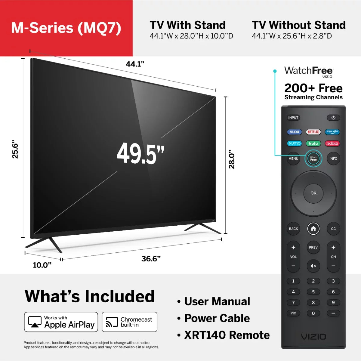M-Series Smartcast Smart Quantum M50Q7-H1 TV 4K Class HDR VIZIO 50" UHD