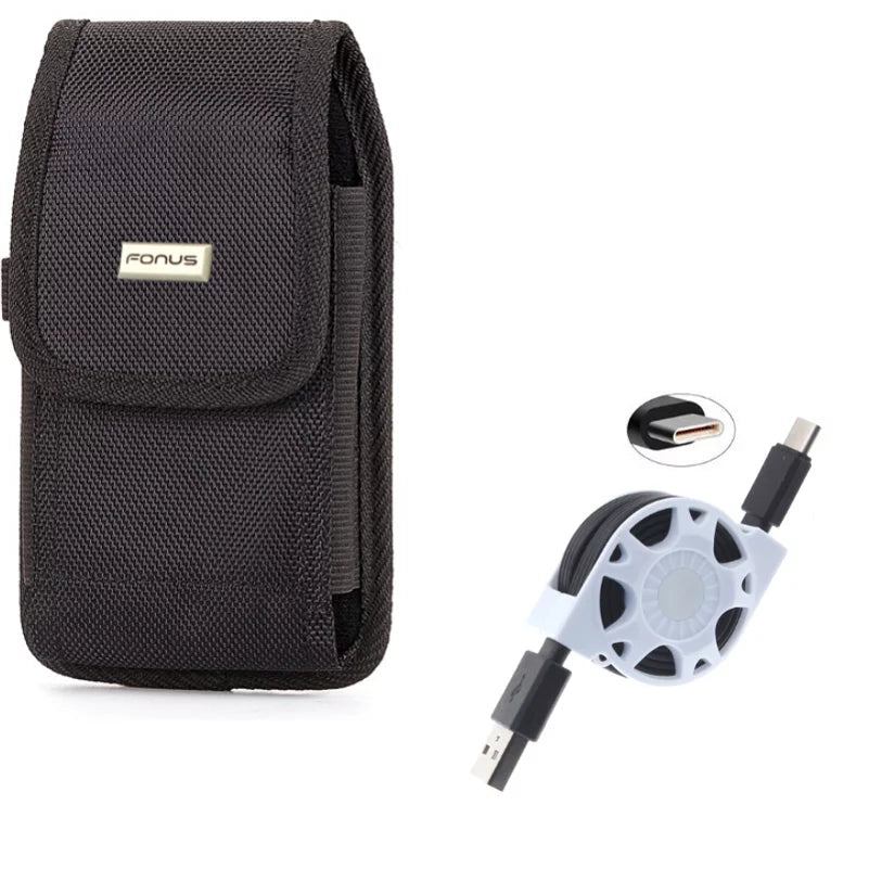 Plus XL XI Rugged 2 Google USB 3a for - - Wire Canvas Cable 3 Power E6E - Carry Belt Retractable Legacy Holster Motion XL XL Pixel Vivo G9, Type-C BLU Case Coolpad Sync w Blackberry Charger XL