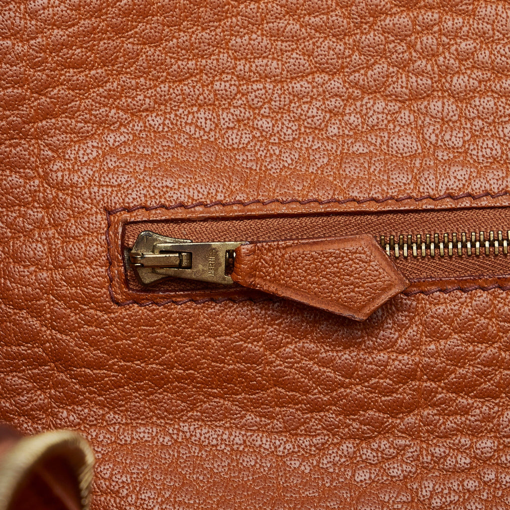 Calf Pre-Owned Galop Unisex Authenticated Tote Hermès (Good) Brown Leather Bag