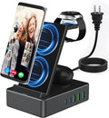 1 in Black Compatible for with Port for Devices, 100W Charging Stand Usb Charger AirPods Station Sumsung, a/ 8 Lidlife Multiple Usb C 15W 20W for Charging Fast Wireless Dock